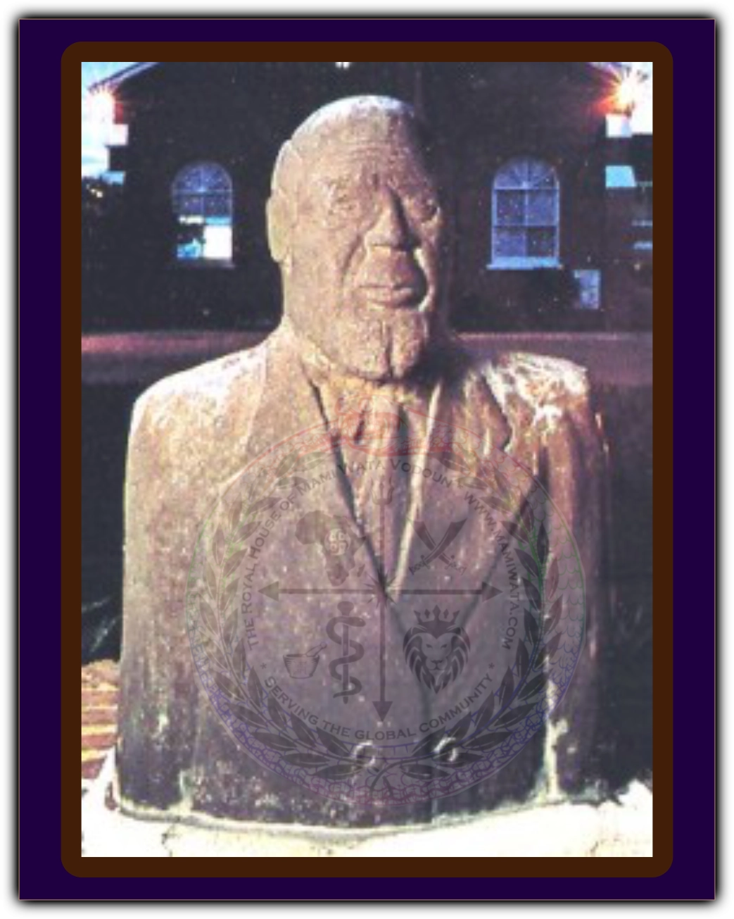 Cujo Lewis bust, made out of stone.