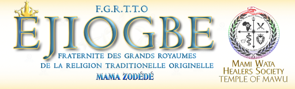 the word "ejiogbe"  written next to the Mami Wata Healers Society Temple of Mawu Logo.