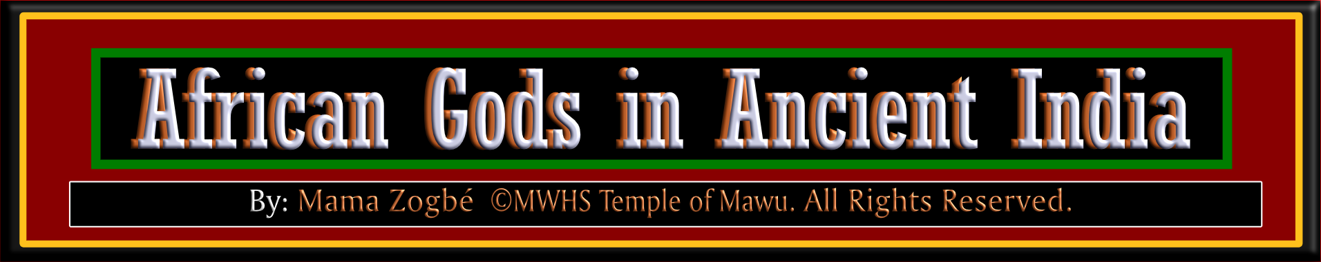 Title: African Gods of Ancient India.